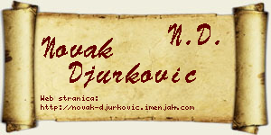 Novak Đurković vizit kartica